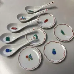 九谷焼　小さいレンゲ 小皿　セット