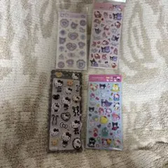 ラメ入り樹脂もりシール　すりガラス風シール　サンリオ