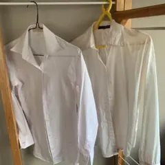 まとめ売り 事務 シャツ オフィス カッターシャツ Mサイズ セット 綿 ２枚⑤