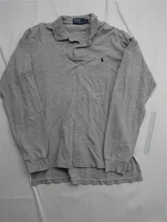 ▲ポロ ラルフローレン 長袖ポロシャツ グレー系 S メンズ