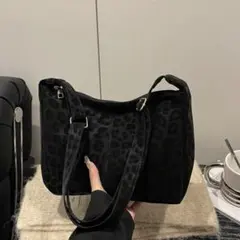 レオパード ショルダーバッグ ブラック