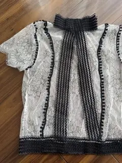 インポート フラワーレース 半袖シャツ新品