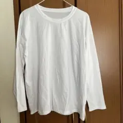 無地 長袖 クルーネック Tシャツ ホワイトのサムネイル