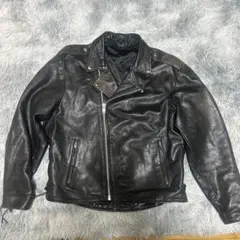 黒レザーダブルライダースジャケット 44のサムネイル