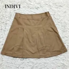 INDIVI インディヴィ　プリーツフレアスカート　Aライン　日本製　上品　無地