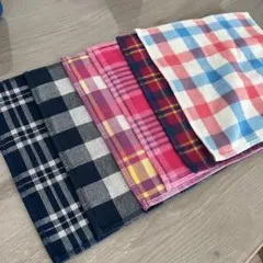 チェック柄ハンカチ 6枚セット