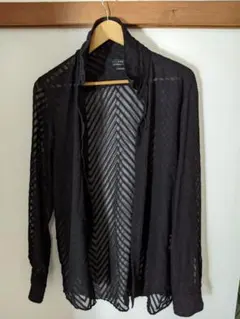 ZARA 透け感 ブラックシャツ Mサイズ