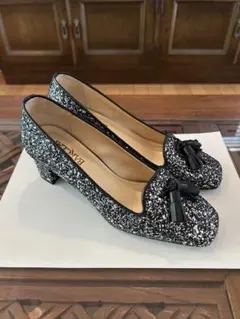BARCLAY パンプス グリッター タッセル ブラック 23cmのサムネイル