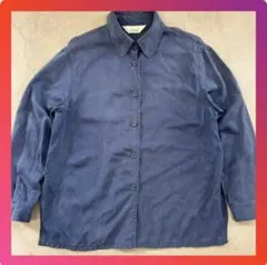 【美品】 00's vintage　シャツ　長袖　ネイビー　アーカイブ　グランジ