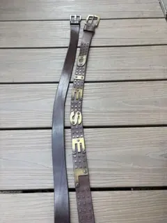 DIESEL ディーゼル レザーベルト 2本セット 90cm 本革 スタッズ