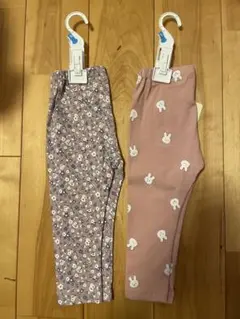 花柄・ウサギ柄パンツセット レギンス　ボトムス10分丈