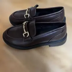 ダークブラウン ビット付きローファー