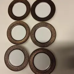 Mikasaボーンチャイナ金色装飾皿 6枚セット