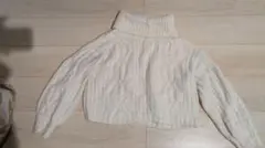 Nice Claup ケーブルニットセーター F ホワイト