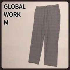 グローバルワーク　グレンチェック柄パンツ　M　レディース