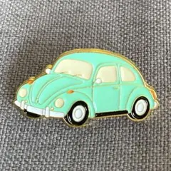 ピンバッジ　ビートル　フォルクスワーゲン　ミントグリーン　車　ブローチ