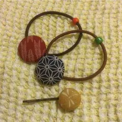 和柄☆クルミボタンセット