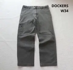 DOCKERS カーゴパンツ W34 カーキ ストレート チノパンのサムネイル