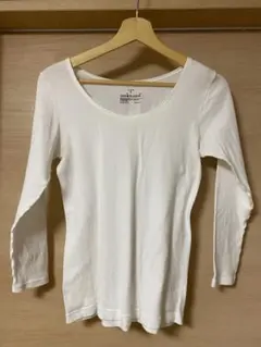 無印良品　あったか綿Uネック八分丈Tシャツ