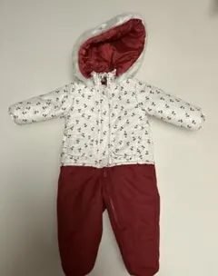 子ども用スキーウェア ファー付きフード チェリー柄