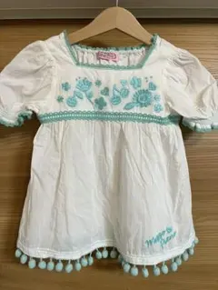 mezzo piano メゾピアノ　半袖　刺繍　ブラウス　110センチ