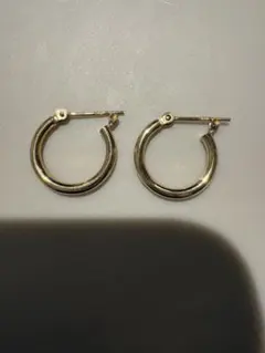 18金【2×15mm 定番フープピアス 】イエローゴールド