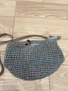 ikka グレー 編み物 ショルダーバッグ