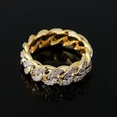 指輪 メンズ ブランド シルバー ゴールド AAAジルコニア 幅8mm★