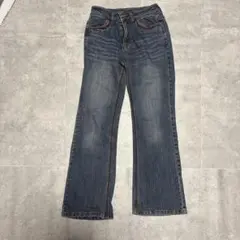 y2k vintage デニムパンツ フレア ブーツカット チェックポケット