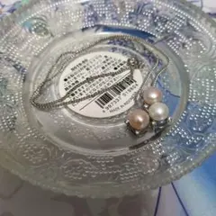 3連パール ネックレス シルバー製