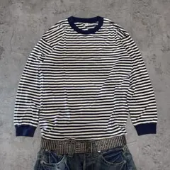 OLD UNIQLO y2k シティボーイ ボーダーロンT navy×white