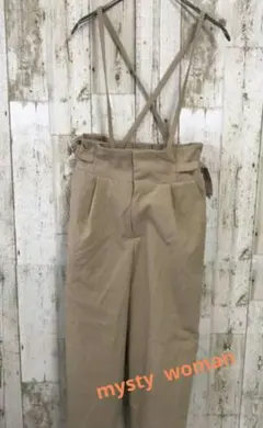 ミスティウーマン サロペット オーバーオール パンツ ベージュ F