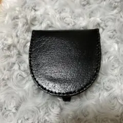 黒 レザー コインケース 馬蹄型