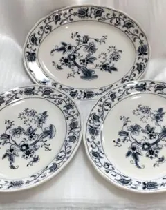 【人気-希少】NIKKOミングトゥリー楕円　25,5cmオードブル皿　大皿　3枚