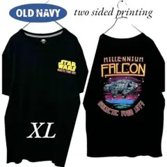 218【人気】OLD NAVY /STAR WARS両面プリントTシャツ 黒XL