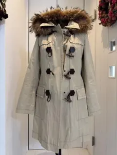 バーバリーファー付きフードインナーベスト付きベージュ【サイズ38】レディース