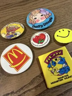 非売品 80年代 ビンテージ マクドナルド マックシェイク 缶バッチ 当時
