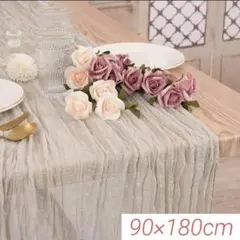 ベージュ 結婚式　ウエディング　ウェルカムスペース　　テーブルランナー　くすみ