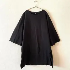 ☆【ユニクロ】オーバーサイズスリットチュニック 七分袖 オーバーサイズ M