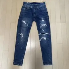 ダメージデニムパンツ ダークブルー