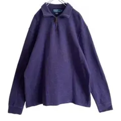 海外古着 ポロバイラルフローレン ポニー 刺繍 ハーフジップ コットンニット