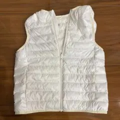 UNIQLO フード付きダウンベスト 120 ホワイト
