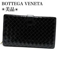 美品✨ボッテガヴェネタ イントレチャート 折財布 ウォレット ラウンドジップ 黒のサムネイル