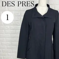 DES PRES ロングスプリングコート スリムシルエット ネイビー A2662