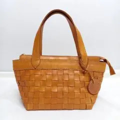 ✨綺麗✨zucchero filato 編み込み レザー トートバッグ ブラウン 