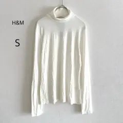 【新品】 H&M エイチアンドエム タートルネック ホワイト S 薄手 長袖のサムネイル