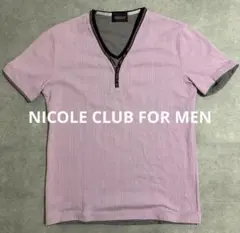 NICOLE CLUB FOR MEN ヘンリーネック Tシャツ パープル　48