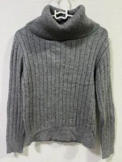 グレー M タートルネックセーター
