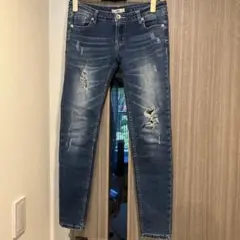 GRL グレイル ダメージ加工デニムパンツ Mサイズ 濃い青