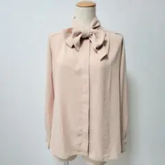 Theory luxeドレープ ボウタイ ブラウス Mサイズ ピンクベージュ
